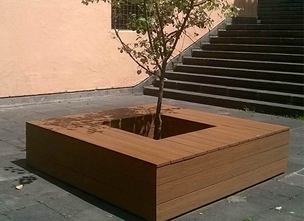 丽耐建材塑木围树椅厂家