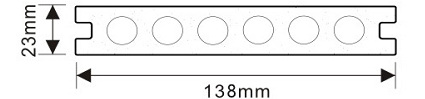 二代共挤圆孔塑木地板LN-SDK13823MG