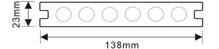 二代共挤圆孔塑木地板LN-SDK13823IPE